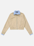 DAXUEN Cropped bomber jacket with striped collar