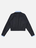 DAXUEN Cropped bomber jacket with striped collar
