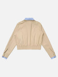 DAXUEN Cropped bomber jacket with striped collar