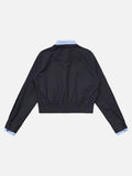 DAXUEN Cropped bomber jacket with striped collar