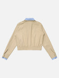 DAXUEN Cropped bomber jacket with striped collar