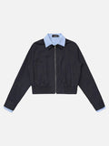 DAXUEN Cropped bomber jacket with striped collar