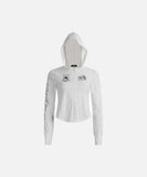 DAXUEN Cropped fitted full-zip hoodie with graphics