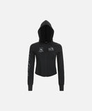 DAXUEN Cropped fitted full-zip hoodie with graphics