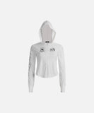 DAXUEN Cropped fitted full-zip hoodie with graphics