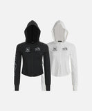 DAXUEN Cropped fitted full-zip hoodie with graphics