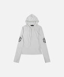 DAXUEN Cropped hooded long-sleeved top with graphics