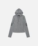 DAXUEN Cropped hooded long-sleeved top with graphics