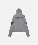 DAXUEN Cropped hooded long-sleeved top with graphics