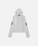 DAXUEN Cropped hooded long-sleeved top with graphics