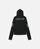 DAXUEN Cropped hooded long-sleeved top with graphics