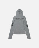DAXUEN Cropped hooded long-sleeved top with graphics