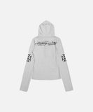 DAXUEN Cropped hooded long-sleeved top with graphics