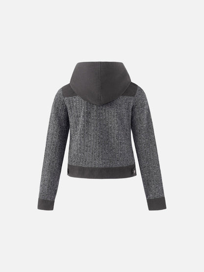 DAXUEN olive green and beige cropped hooded jacket