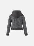 DAXUEN olive green and beige cropped hooded jacket