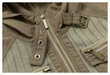 DAXUEN olive green and beige cropped hooded jacket