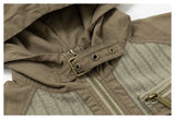 DAXUEN olive green and beige cropped hooded jacket