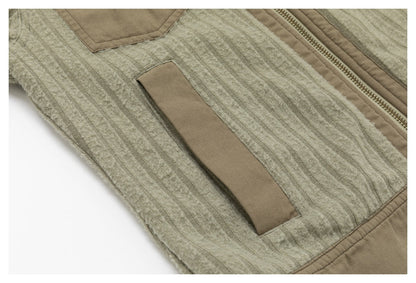 DAXUEN olive green and beige cropped hooded jacket