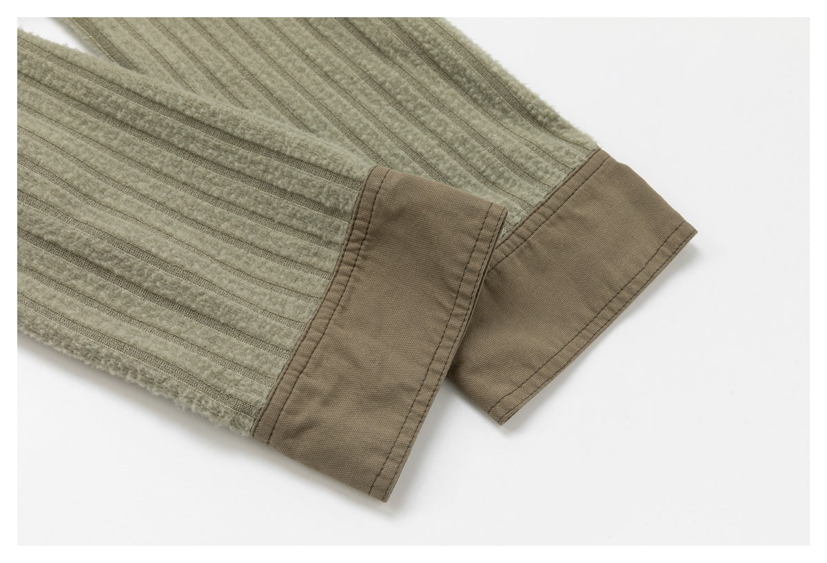 DAXUEN olive green and beige cropped hooded jacket