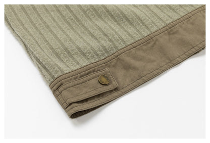 DAXUEN olive green and beige cropped hooded jacket