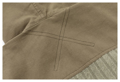 DAXUEN olive green and beige cropped hooded jacket
