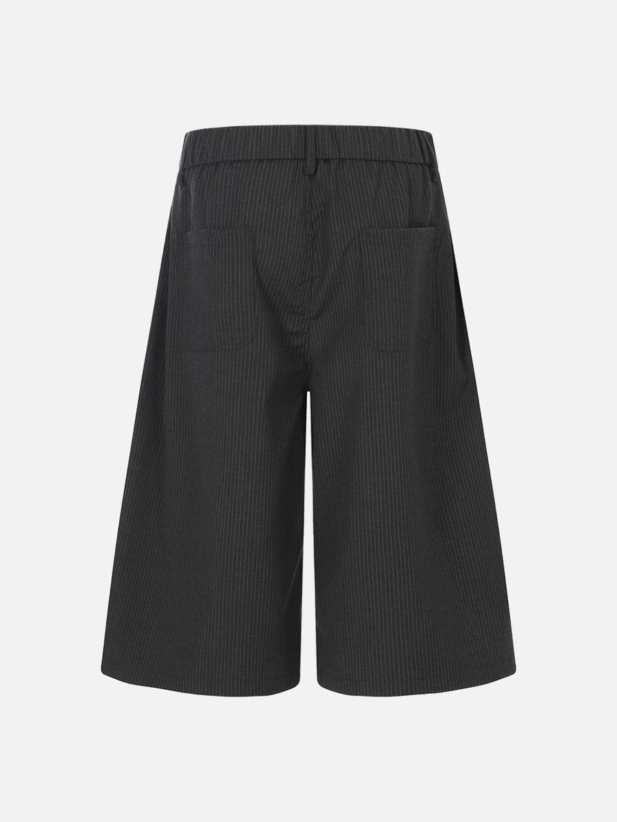 DAXUEN Cropped wide-leg culotte pants with pinstripes