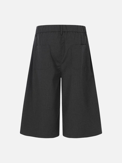 DAXUEN Cropped wide-leg culotte pants with pinstripes