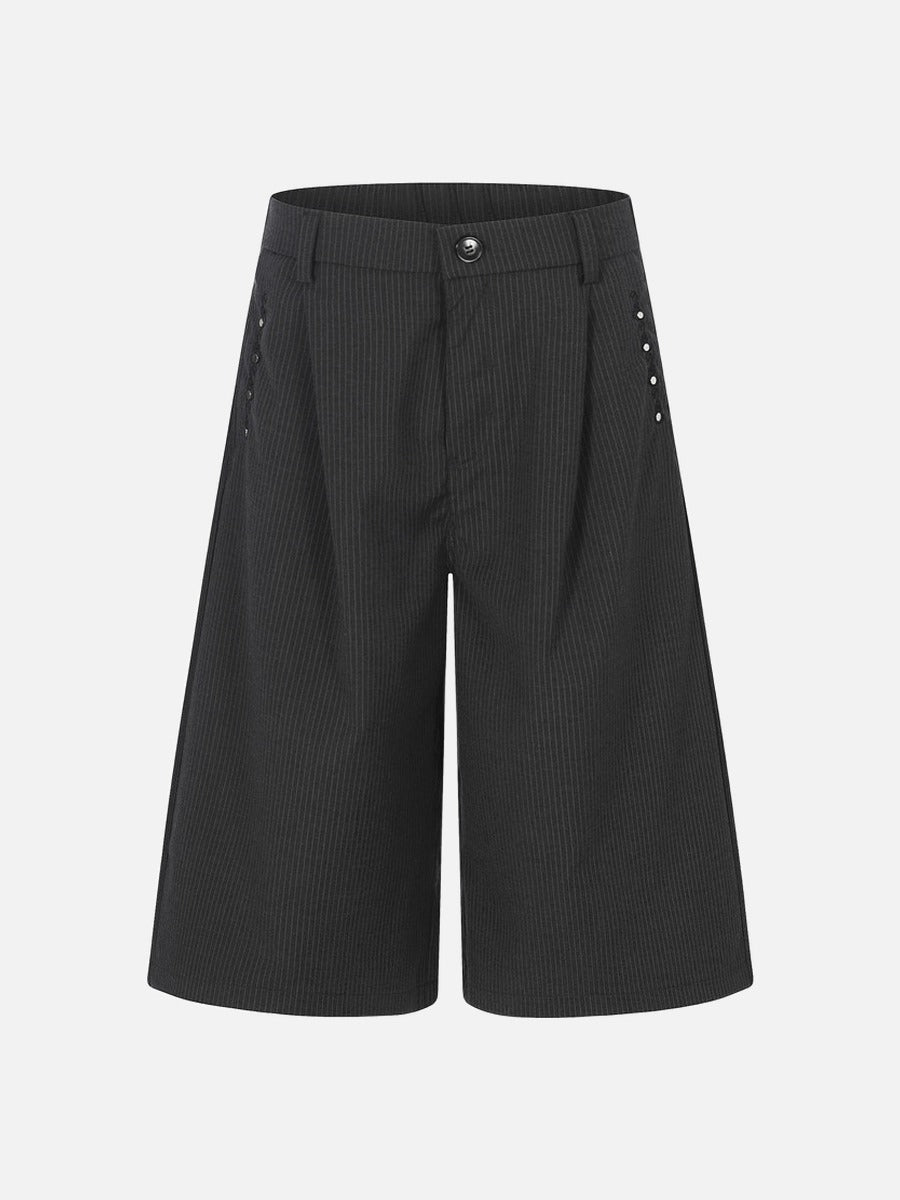 DAXUEN Cropped wide-leg culotte pants with pinstripes