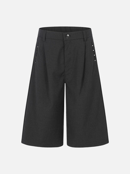 DAXUEN Cropped wide-leg culotte pants with pinstripes