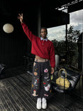 DAXUEN Cropped Wide-Leg Denim Pants | DAXUEN — model photo