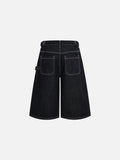 DAXUEN Cropped wide-leg denim trousers in dark wash