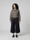 DAXUEN Cropped Wide-Leg Denim Trousers | DAXUEN — model photo