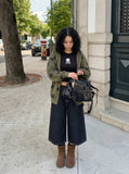 DAXUEN Cropped Wide-Leg Denim Trousers | DAXUEN — model photo