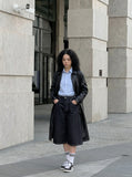 DAXUEN Cropped Wide-Leg Denim Trousers | DAXUEN — model photo