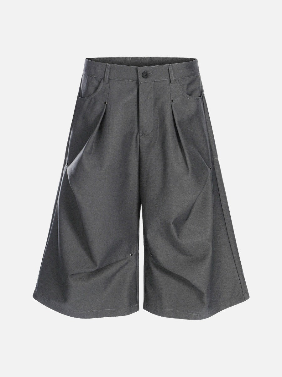 DAXUEN Cropped wide-leg trousers in black and charcoal grey