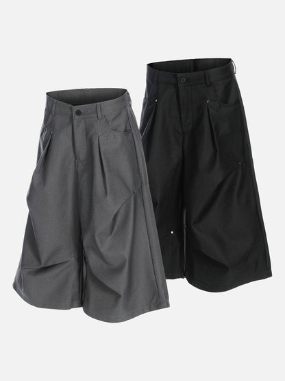 DAXUEN Cropped wide-leg trousers in black and charcoal grey