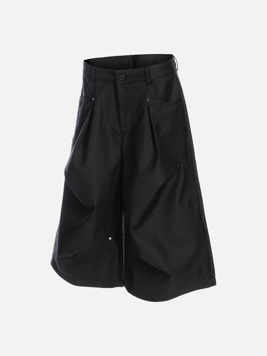 DAXUEN Cropped wide-leg trousers in black and charcoal grey