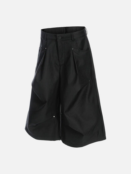 DAXUEN Cropped wide-leg trousers in black and charcoal grey