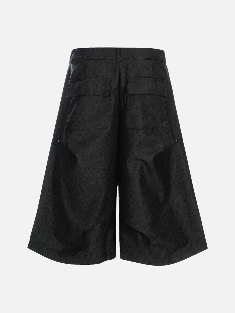 DAXUEN Cropped wide-leg trousers in black and charcoal grey