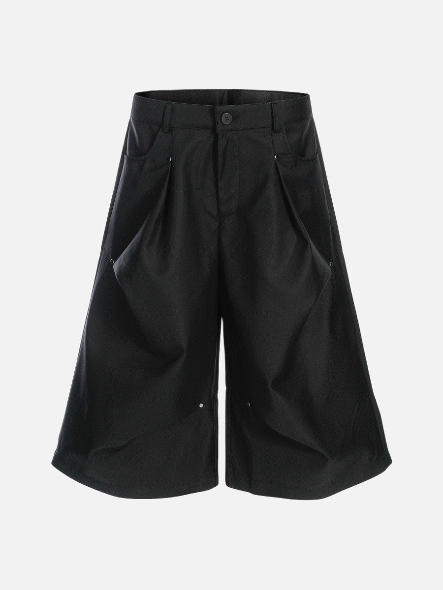 DAXUEN Cropped wide-leg trousers in black and charcoal grey