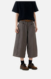 DAXUEN dark grey cropped wide-leg trousers