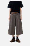 DAXUEN dark grey cropped wide-leg trousers