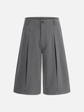 DAXUEN Cropped wide-leg trousers in medium-grey with decorative studs
