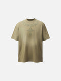 DAXUEN Oversized short-sleeved t-shirt with cross embroidery