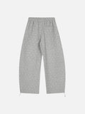 DAXUEN Wide leg sweatpants with cross print and script embroidery