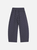 DAXUEN Wide leg sweatpants with cross print and script embroidery