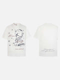 DAXUEN White short-sleeved t-shirt with abstract graphic