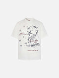 DAXUEN White short-sleeved t-shirt with abstract graphic