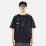 DAXUEN Black short-sleeved crew-neck graphic t-shirt