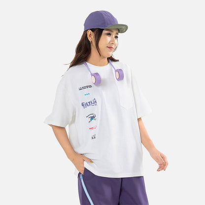 DAXUEN Black short-sleeved crew-neck graphic t-shirt